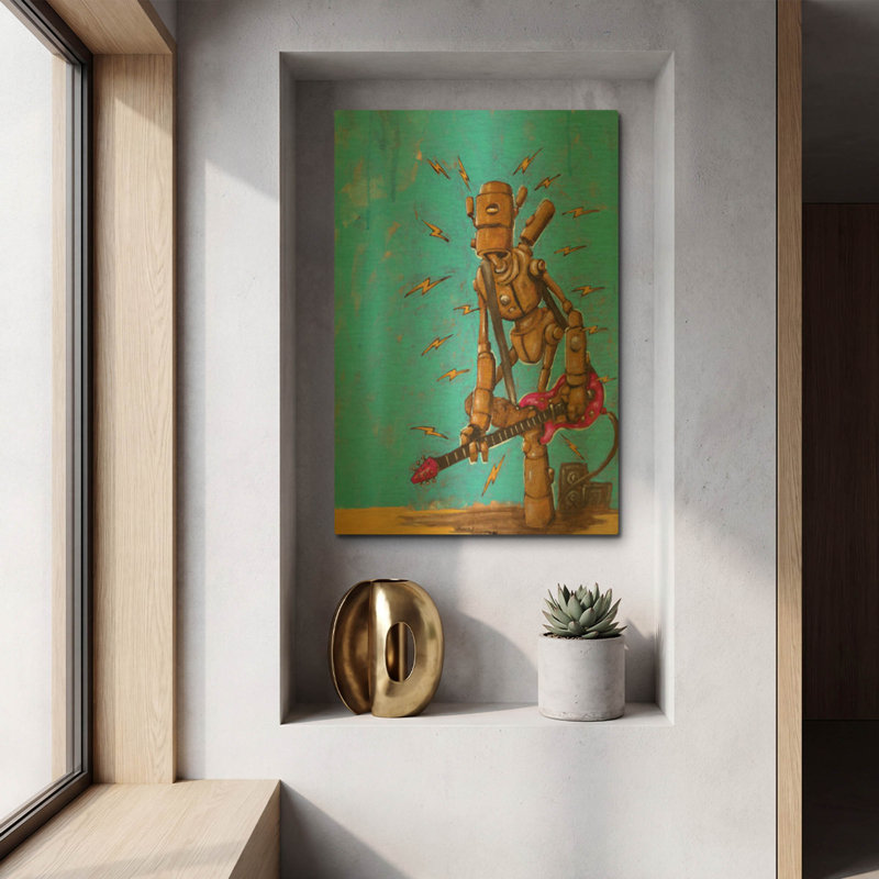  «High Voltage» par Craig Snodgrass, art mural en métal doré, 12 po x 16 po, 12 po x 16 po