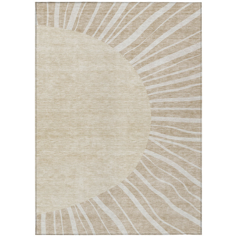 Washable Abstract Indoor / Outdoor Rug, Rectangle 9' x 12'