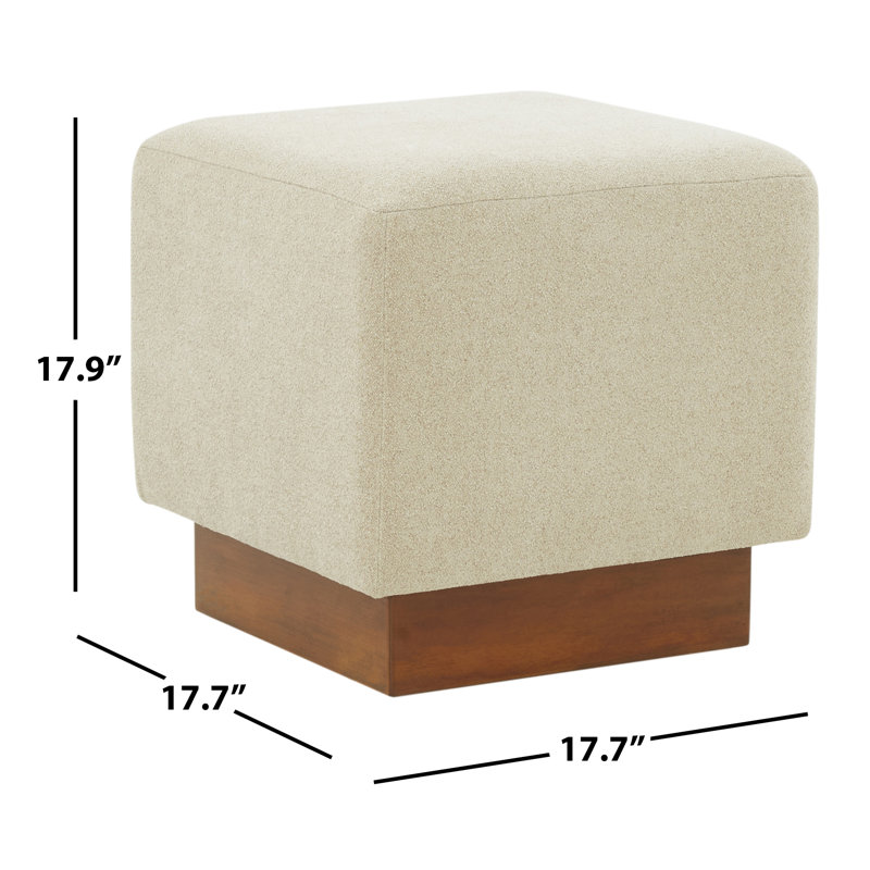 Zafeer Upholstered Ottoman, Tan