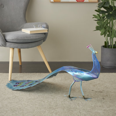 Ridhawn Peacock Birds Metal Garden Statue