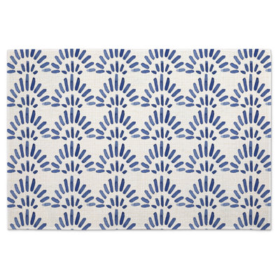 Blue Burst 4-Pack Poly-Cotton Blend Washable Placemats