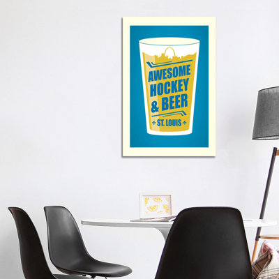 St. Louis: Awesome Hockey & Beer 1 Piece Wrapped Canvas Wall Art