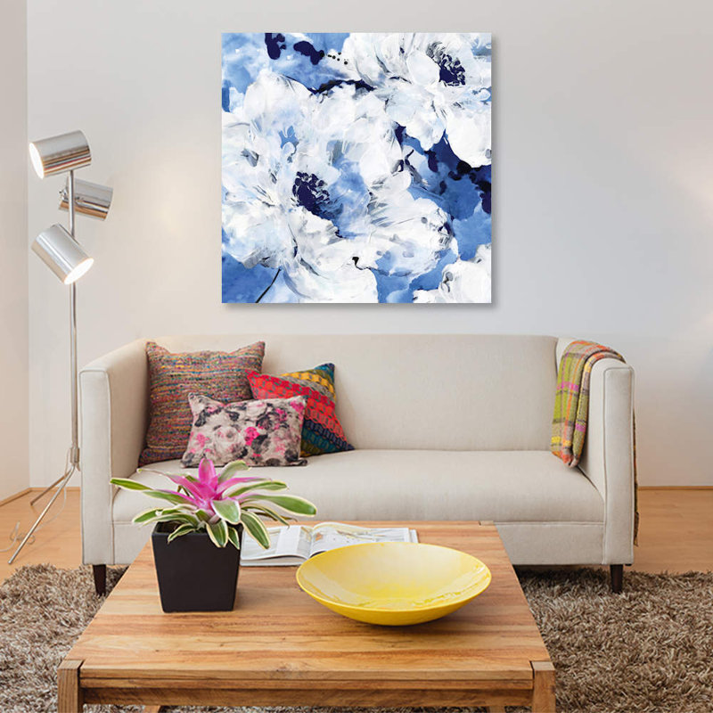 «Little Blue I» par Eva Watts - reproduction d'art sur toile tendue avec châssis, H 12 po x l 12 po x P 0,75 po, Toile tendue