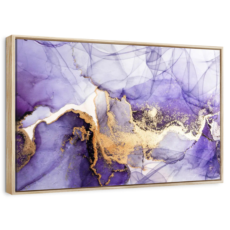 Mauve brume mauve, Cadre flottant en bois naturel, 46 po x 31 po