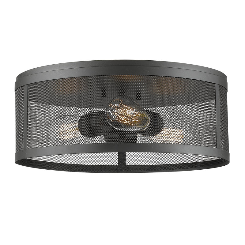 Plafonnier encastré 3 lumières Alyria, Bronze, H 6 po x l 18 po x P 18 po
