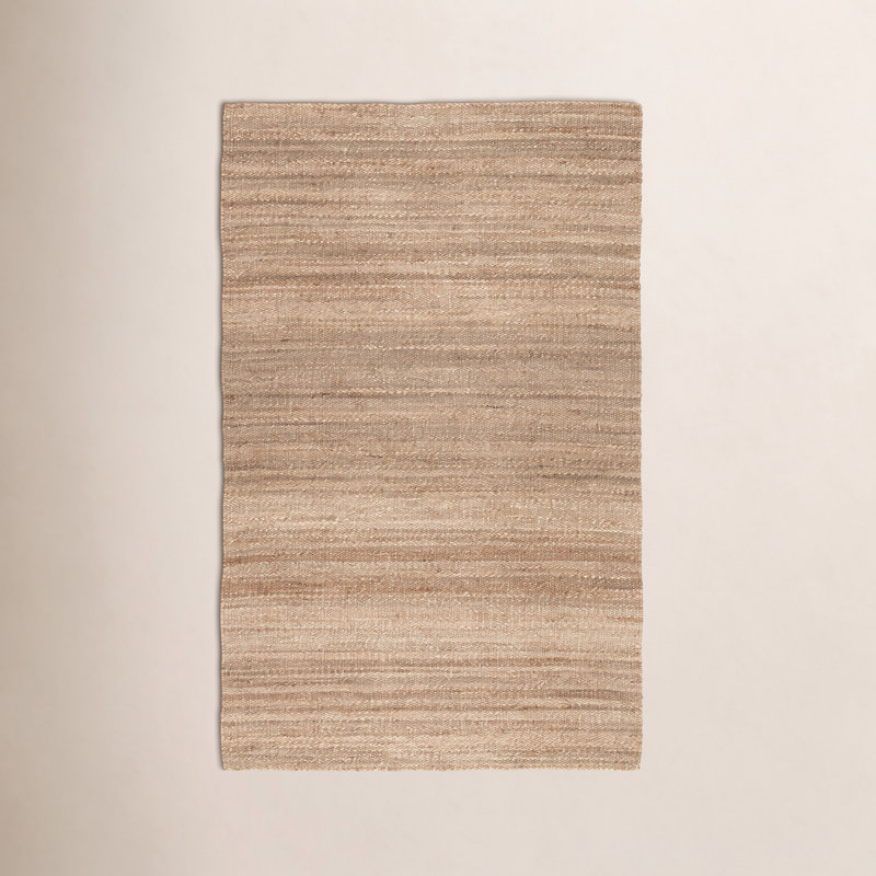 Rhein Natural Solid Tan Area Rug (5'X8'), Rectangle 5' x 8'
