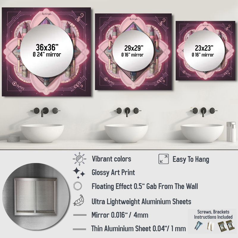 Héritage mystérieux dans les tons rétro II - grand miroir carré géométrique moderne pour décoration murale, 36 po x 36 po