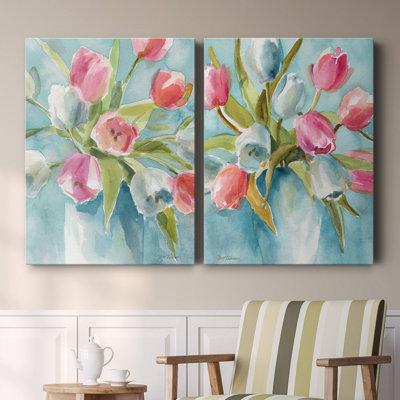Today's Tulips I - ensemble de 2 reproductions d'art sur papier