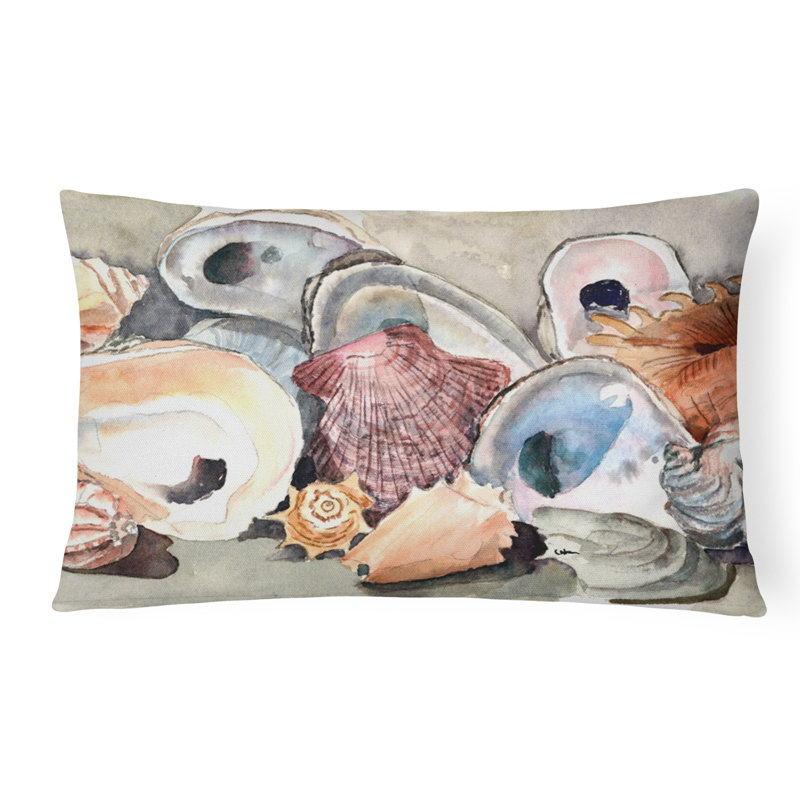 Sea Shells Reversible Throw Pillow
