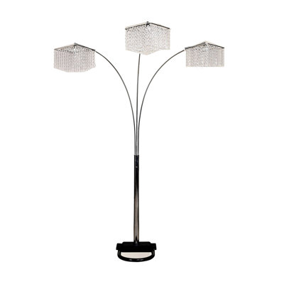 Lampe sur pied 84 po avec 3 arches en cristal