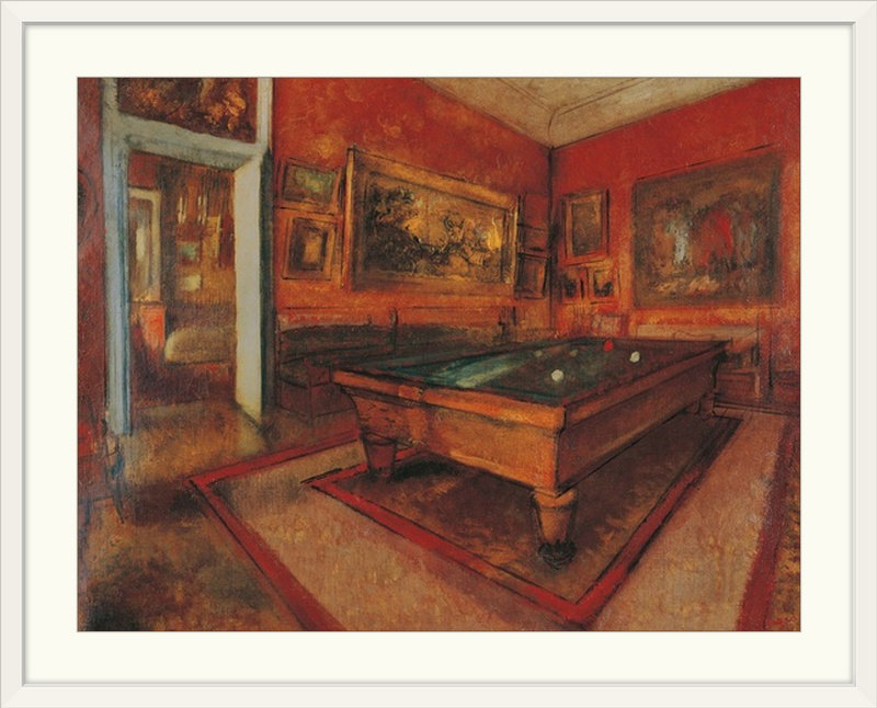 «Billiard Room, ca.1892. "Musée d'Orsay, Paris, France" par Edgar Degas, reproduction d'art, H 18 po x l 24 po x 1,5 po
