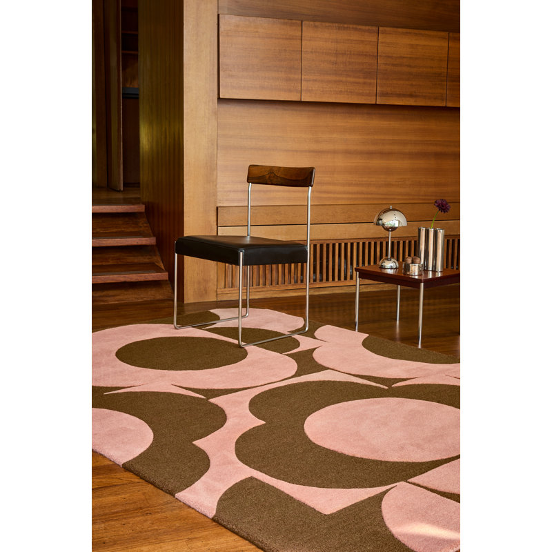 Hand Tufted Wool Floral Area Rug, Rectangle 5'3" x 7'6"