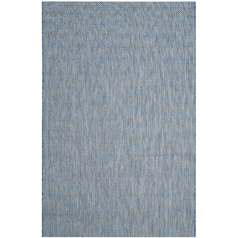 Azaad Navy/Grey Indoor/Outdoor Rug, Rectangle 122 x 170 cm
