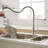 Commercial Brushed Nickel Kitchen Faucet With Pull Out Sprayer, Single Handle Single Lever Kitchen Sink Faucet-119337401