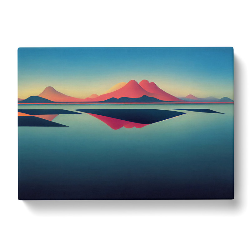 Modern Mountain Lake Art Vol.3 - Wrapped Canvas, 50cm H x 76cm W x 3cm D