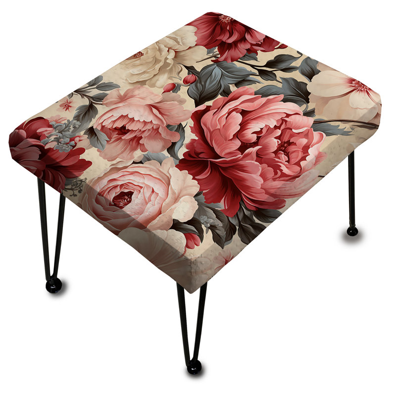Motif victorien rétro de roses victoriennes - Repose-pieds rectangulaire floral