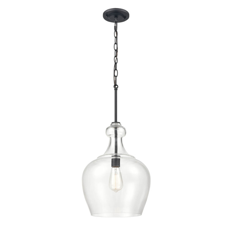 1 - Light Kitchen Island Pendant, Matte Black