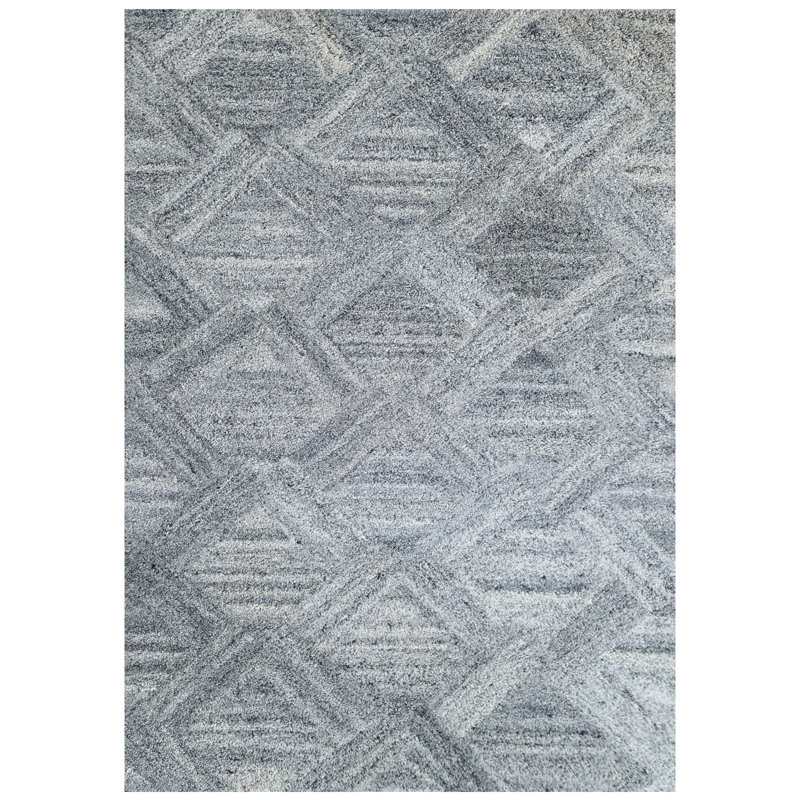 Rebakah Geometric Shapes Hand Tufted Indoor / Outdoor Area Rug, Rectangle 4' x 6'