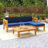 5-Piece Natural Wood Frame Outdoor Patio Sectional Sofa Sets With Cushion-344790