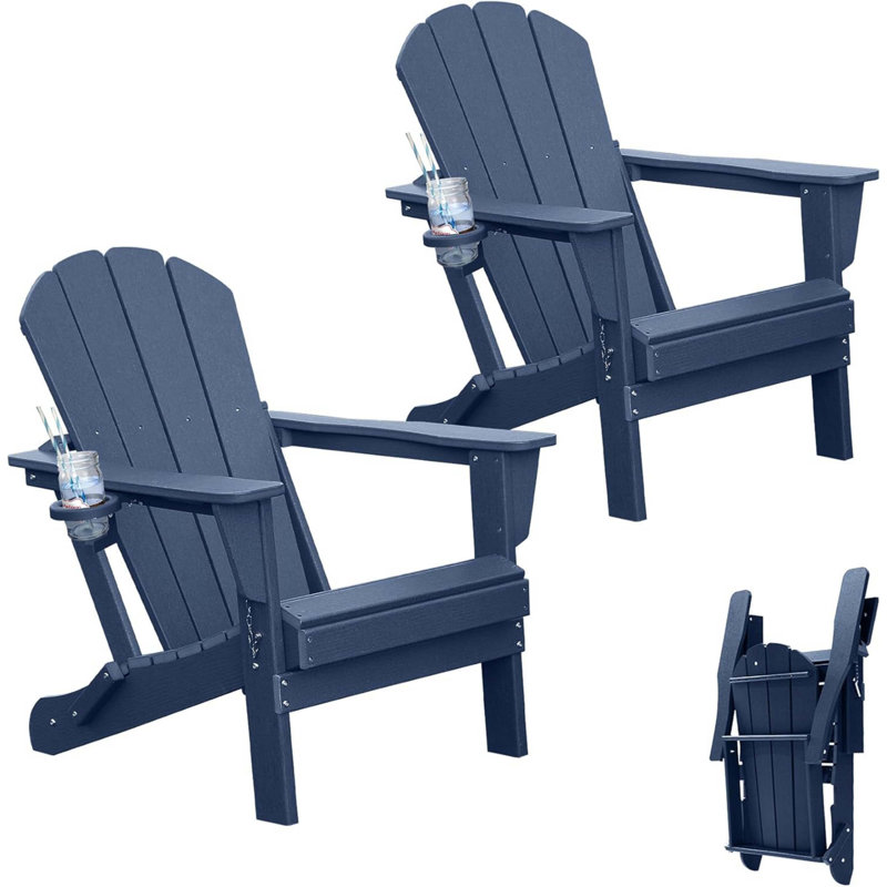 Adirondack Chairs Set Of 2, Dark Blue