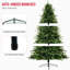 Arbre de Noël 7,5 pi avec 3398 pointes de branches pré-éclairées, arbre de Noël épinette artificiel pré-éclairé avec 500 lumières et 9 modes d'éclairage