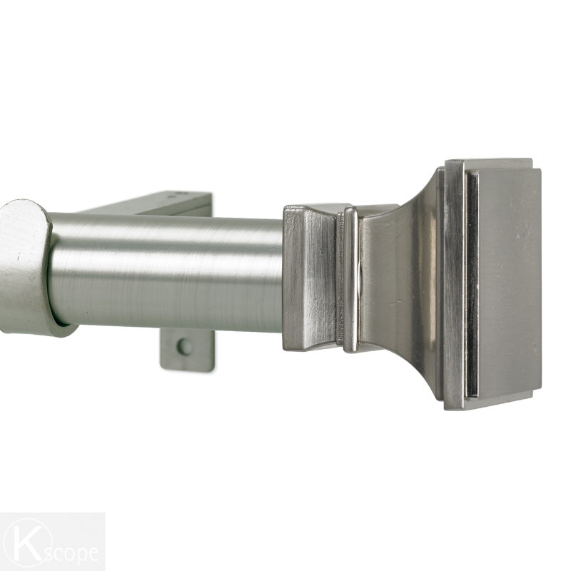 Tringle à rideaux simple 1,13 po Futch, Inoxydable, H 3 po x l 96 po x P 6 po