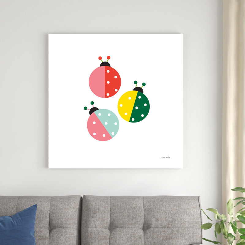 «Ladybugs Three» par Ann Kelle, impression sur toile tendue, H 36 po x l 36 po