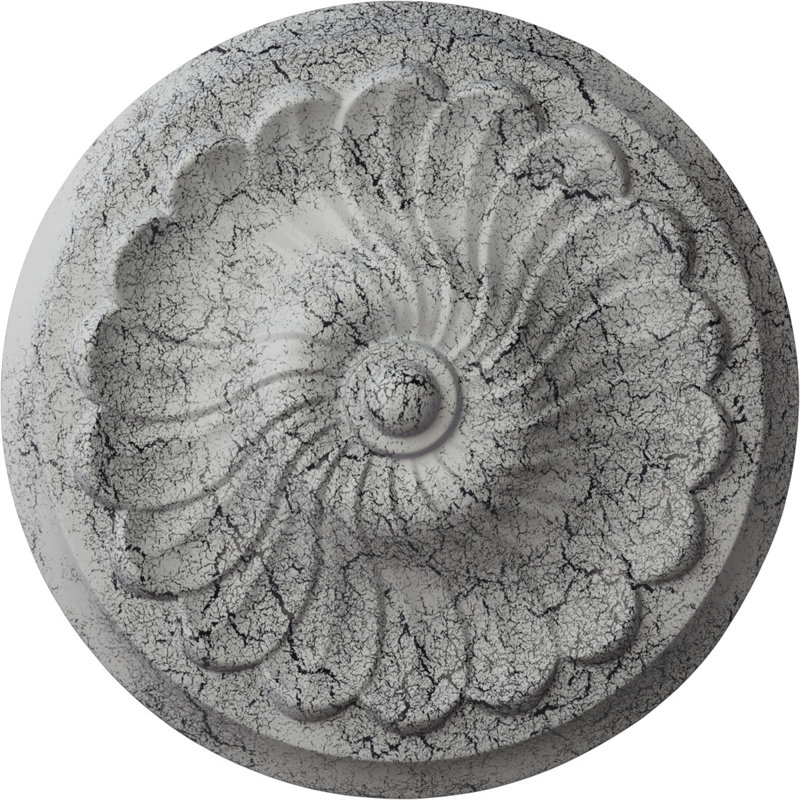 Médaillon de plafond en spirale Endurathane, Blanc craquelé ultra pur