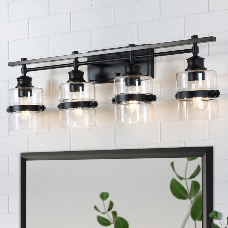 Sudley Light Metal Bathroom Dimmable Black Vanity Light, 4