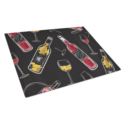 Caroline's Treasures Glass Wine Cutting Board