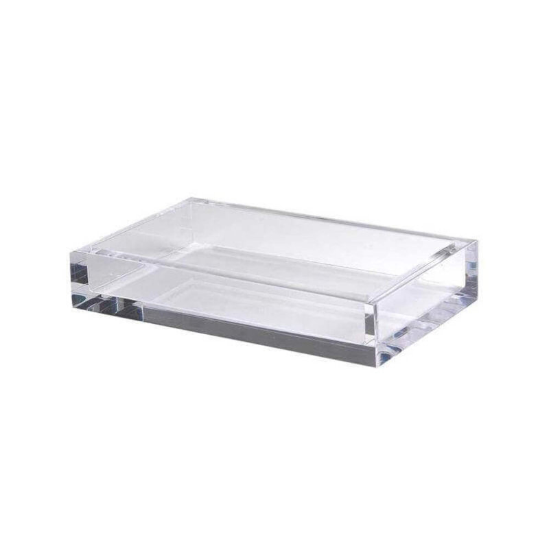 Mike + Ally Luxury Ice Lucite Flat Towel Holder for Bathroom, Clear