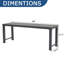 Ensemble de 2 bancs de jardin d'extérieur en métal, banc de patio sans dossier, bancs de parc imperméables pour jardins, patios-1044169161