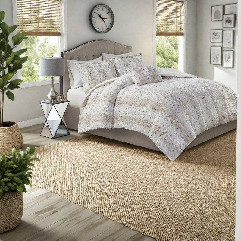 Ensembles de literie de luxe en fausse fourrure, polyester hypoallergénique, design moderne pour le confort de la maison
