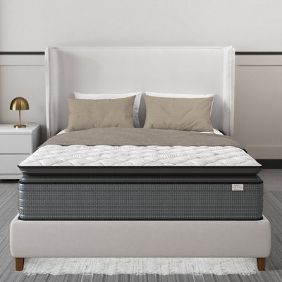 Napqueen Isabella 14 Inch Hybrid Pillow Top Mattress, Certipur-US Certified