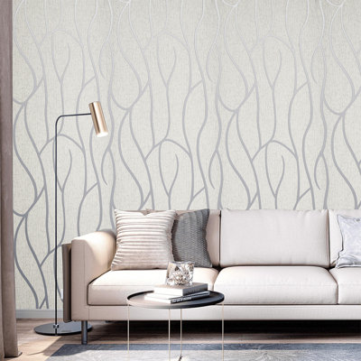 3D Stripe Non Woven Wallpaper Roll 950cm
