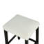Table de salle à manger noire avec tablettes latérales de rangement et tabourets ultra brillants 3 pièces blanc / ivoire