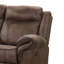 Causeuse Arisa, similicuir brun, console de rangement et porte-gobelets, 79 po