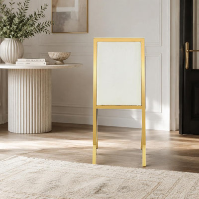Chaises de salle à manger ergonomiques en métal doré, paquet de 2