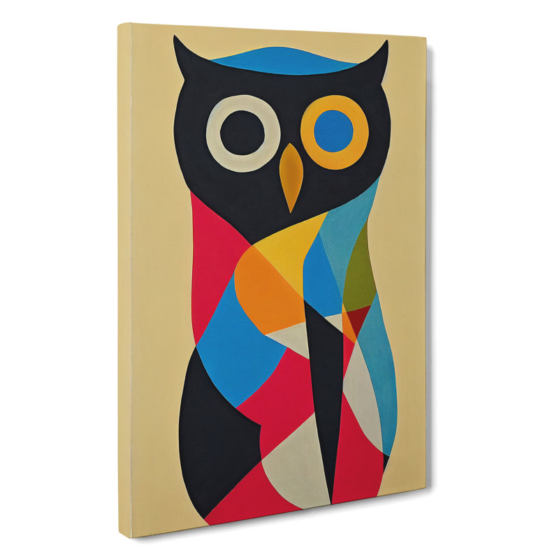 Colourful Owl No.3 - Wrapped Canvas Print, 60cm H x 40cm W