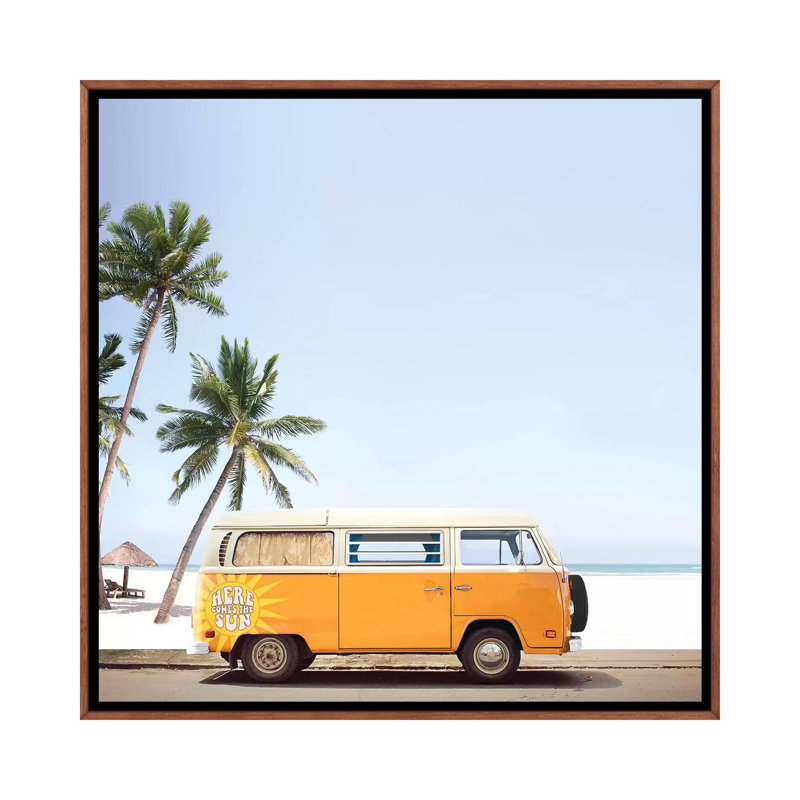 "Here Comes The Sun" par Erin Summer-reproduction de photo, Pas de tapis, Toile avec cadre en bois brun classique