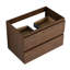 Meuble-lavabo contemporain en chêne brun de 30 po avec finition moderne durable et fonction de tiroir à fermeture en douceur-466518608