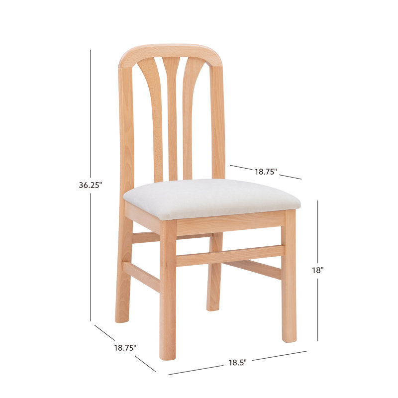 Upholstered Slat Back Side Chair, Natural