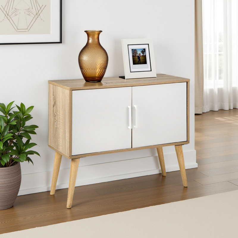 Mahit Accent Cabinet, White, Beige/White