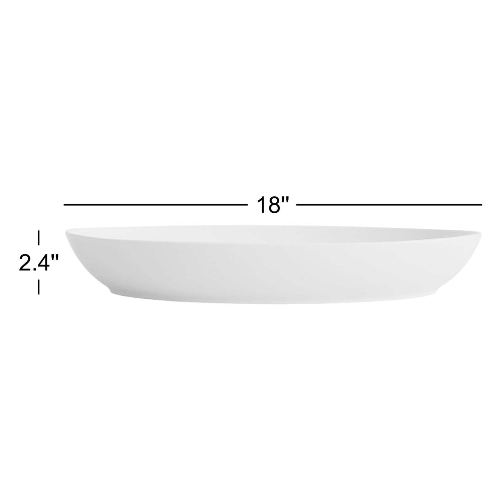Ceramic Low Oval Serving Bowl, Orange