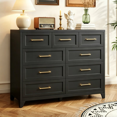 Commode haute 9 tiroirs en acier pour chambre à coucher et salon