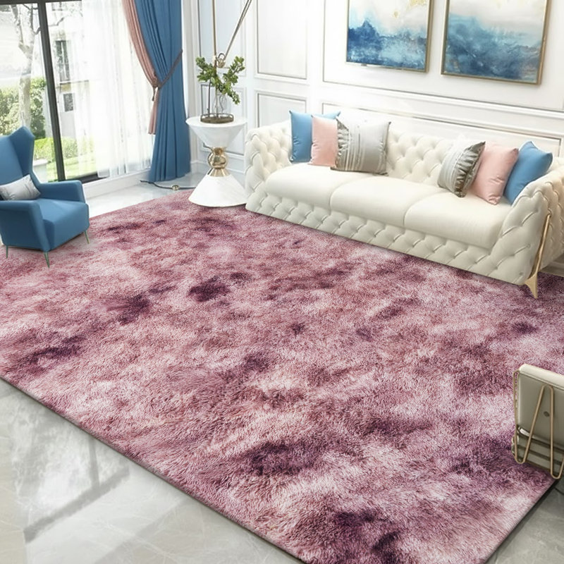 Luxury Tye Dye Shaggy Area Rug Modern Temporary  Home Decor , Square 120 cm