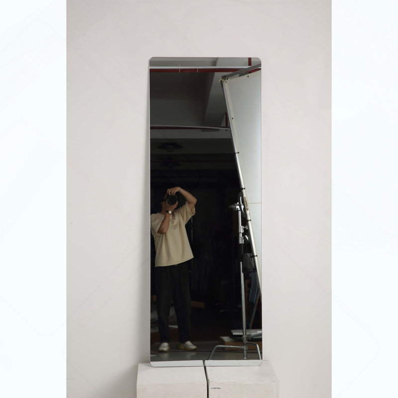 Full-Length Frameless Mirror with Rounded Corners, 55.12" x 14.96"