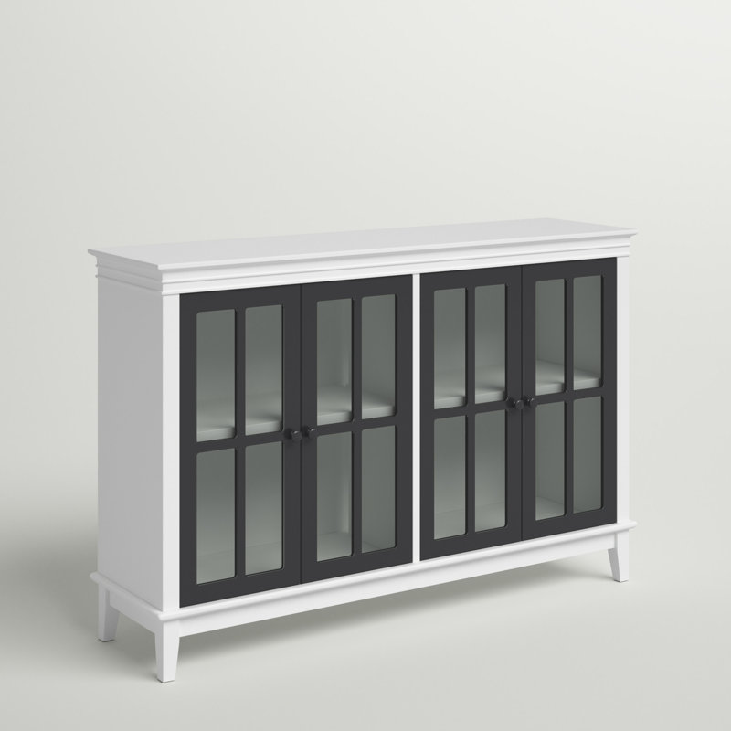 52'' Sideboard, Black/Frosted/White