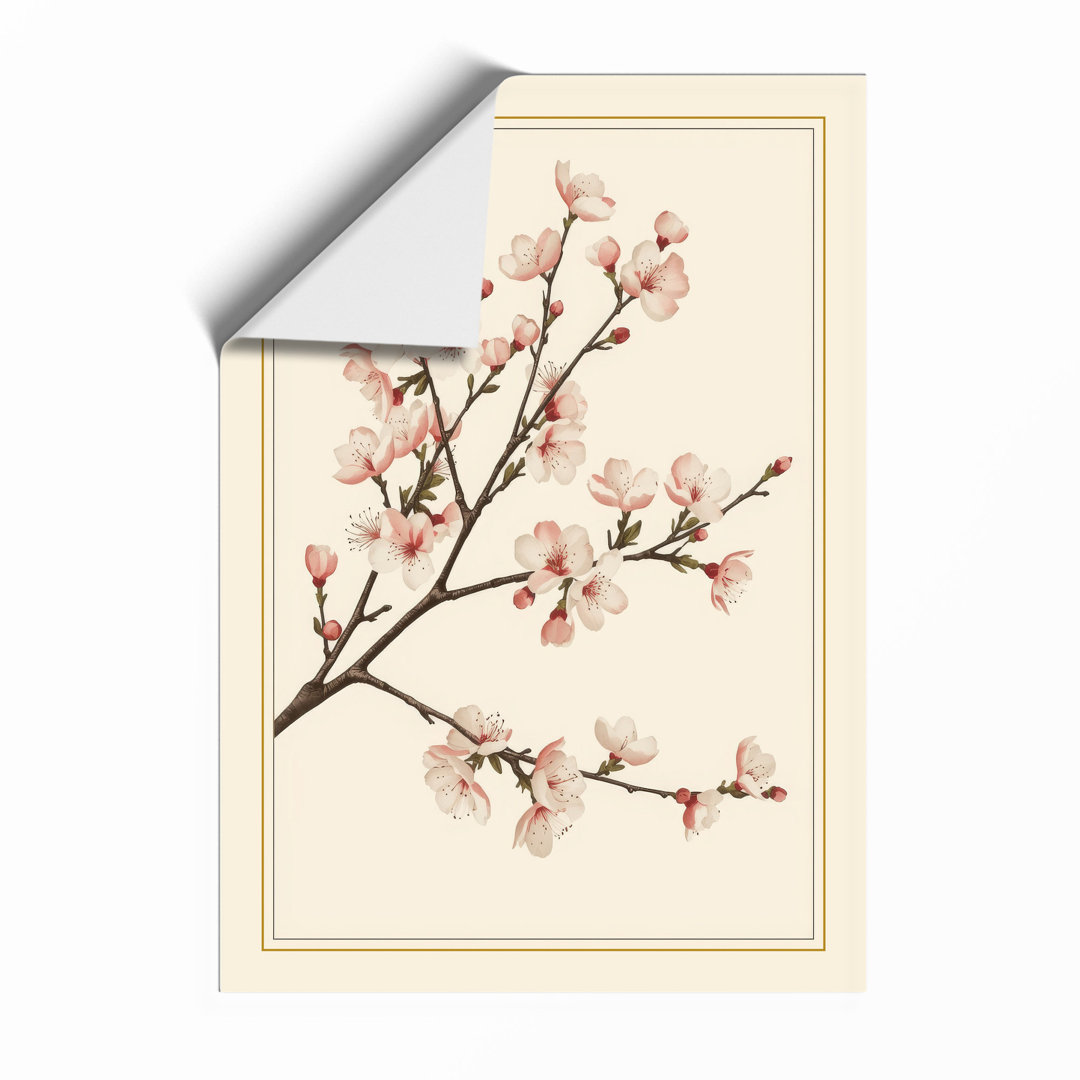 Moonlit Cherry Blossom Botanical - Framed Print