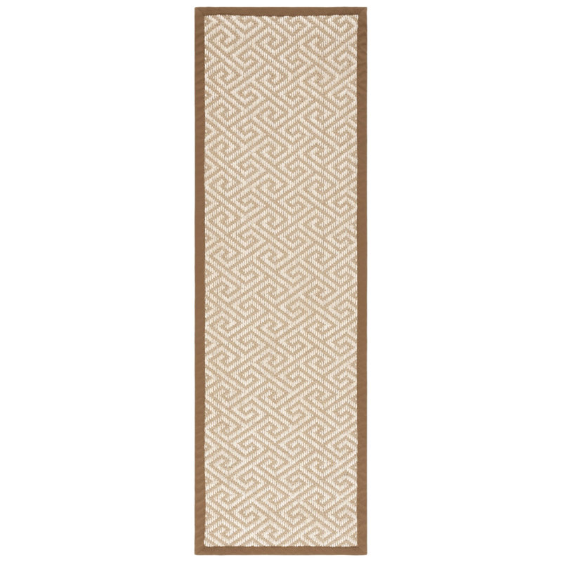 Tapis géométrique en sisal avec latex Jaquavion, Tapis de couloir 2 pi 6 po x 8 pi